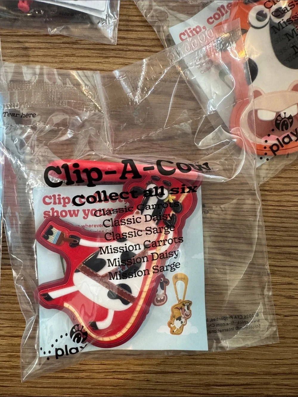 Chick Fil A Cow Meal Tractors and keychains Orange Kids - Clip-On Toy Set